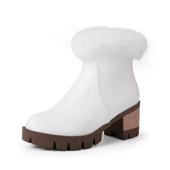 

2017 Snow Boots Botas Mujer Fashion Ankle Boots Vintage Brand Low Heels Winter For Women Warm Snow Shoe high quality 999-1