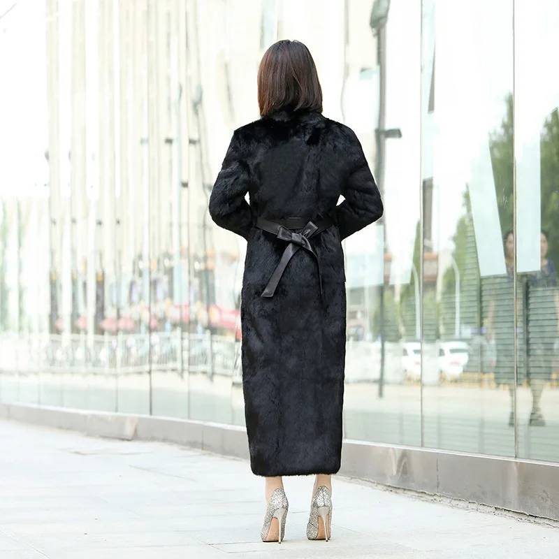 Plus 130 Automne Survêtement Mandarin La Femmes Longueur Lapin Trench Black Vf4058 De Taille Manteau Veste Manteaux Col Réel Fourrure Hiver Cm xnw4aBWq0v