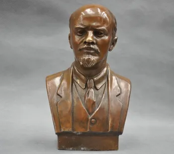 

decoration bronze factory Pure Brass Antique Old 7'' Elaborate Soviet Leader Vladimir Ilyich Ulyanov Lenin Bust Copper Statue