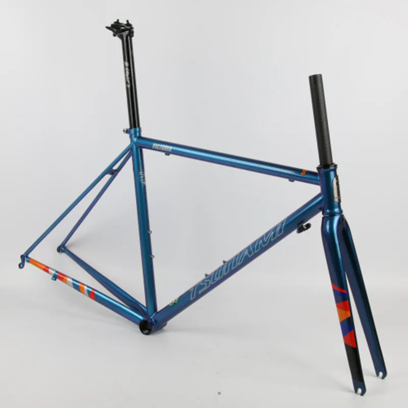 Cheap TSUNAMI Ultralight Chrome Frame Carbon Fork Heat Treatment Steel Road Bicycle 700C Chameleon Frameset Caliper Brake Frame 2 Cheap TSUNAMI Ultralight Chrome Frame Carbon Fork Heat Treatment Steel Road Bicycle 700C Chameleon Frameset Caliper Brake Frame 2