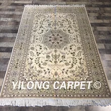 Yilong 4'x6' handknotted персидский небольшой ковер восточные украшения дома Китай Ручная работа; вязаное; шерстяное шелковый ковер(wy2080s4x6
