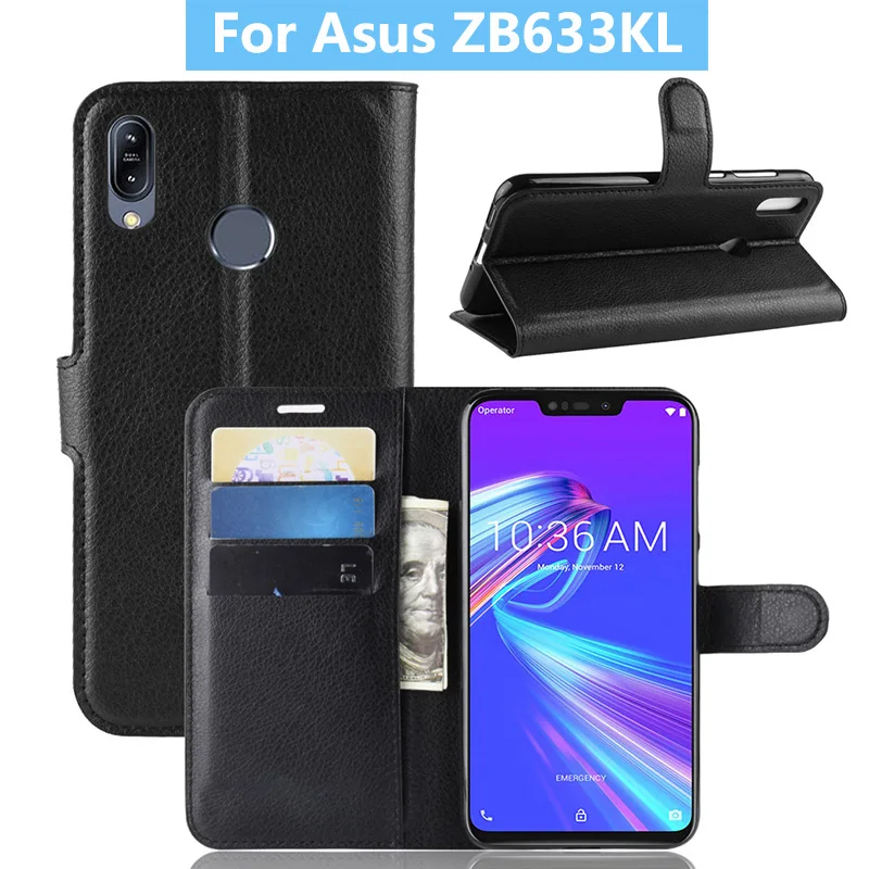 

For Asus Zenfone Max Pro M2 ZB633KL Case Flip Leather Phone Case for Asus ZB633KL Book Style Wallet Card Slot Stand Flip Cases