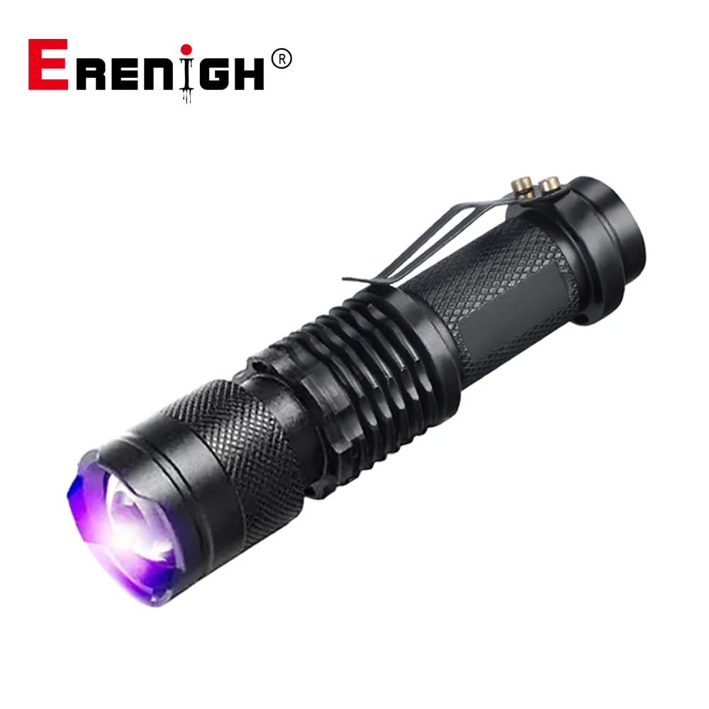 

2018 NEW CREE LED UV Flashlight Purple Violet Light UV torch Lamp uv led flashlight three modes uv linterna led