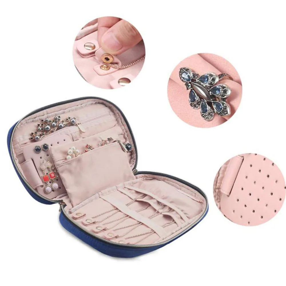 

women fashion Jewelry storage bag portable beauty organizer bags professional travel carrying case for necklace makeup tool kits