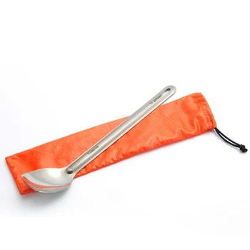 

Tiartisan New Pure Titanium Spoon 225mm Long Handle Spoon Outdoor Camping Hiking Picnic Titanium Tableware EDC Tableware Spoon