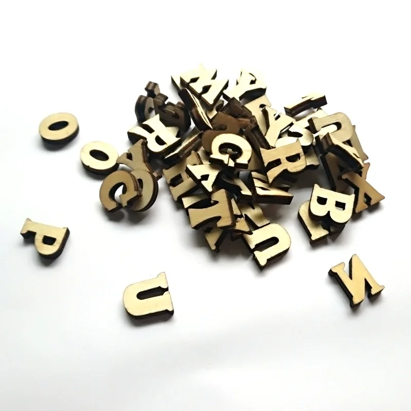 100Pcs Wooden Alphabet Embellishment Wood Letters Scrapbooking