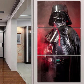 

Tableau Wall Art Pictures Canvas 3 Panel Movie Star Wars Black Knight Home Decor Modern HD Printed Paintings Modular Posters