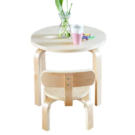 Наборы детской мебели 1 стол+ 1 Набор стульев из цельного дерева наборы детской мебели детский стул и стол для учебы наборы маленький круглый стол
