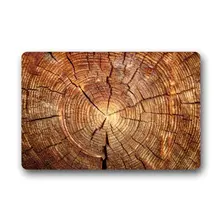 Индивидуальный уникальный дизайн коричневый дерево кольцо деревянный узор пятнистый цвет Крытый/напольный околодверный коврик