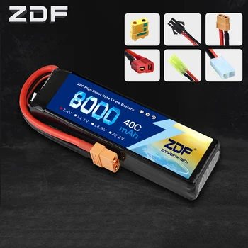 

ZDF Lipo Battery 2S 8000mAh 7.4V Battery Pack 40C max 80C Battery for TRAXXAS SUMMIT E-REVO 1/7 UNLIMITED HPI FLUX