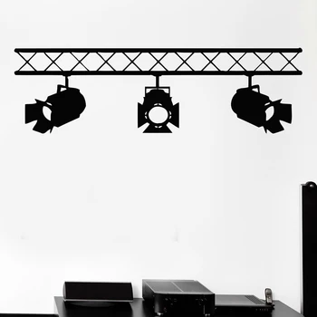 

Studio Salon Interior Cinema Cinematography Mural Art Wall Decals Spotlights Vinyl Wall Sticker For Film Studio Company Decor