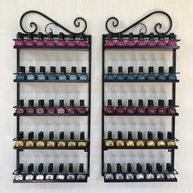Wrought Iron Nail Polish Glue Shelf Display Nail Salons Cosmetics
