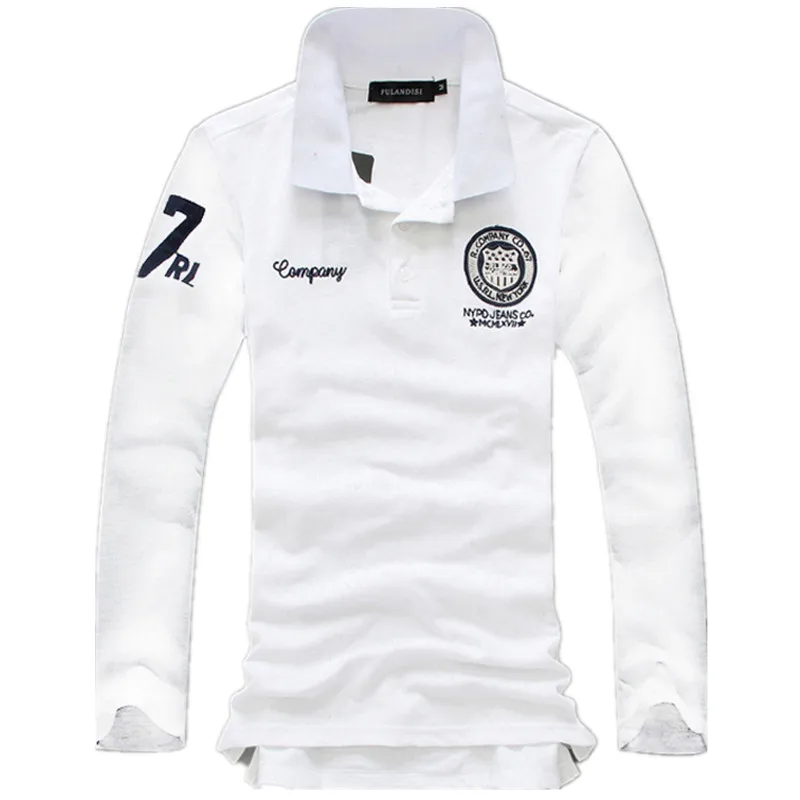 

2020 Mens Long sleeves POLO shirt Large size 5xl White blue gray green men POLO shirts High quality autumn cotton t-Shir