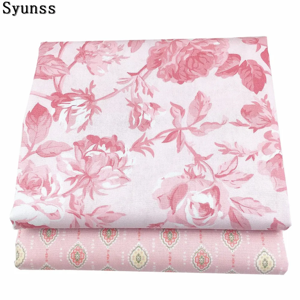 

Syunss Floral Printed 100% Twill Cotton Fabric DIY Handmade Sewing Patchwork Baby The Cloth Bedding Textile Quilt Tilda Tissus
