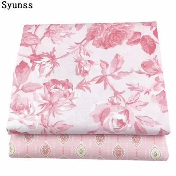 

Syunss Floral Printed 100% Twill Cotton Fabric DIY Handmade Sewing Patchwork Baby The Cloth Bedding Textile Quilt Tilda Tissus