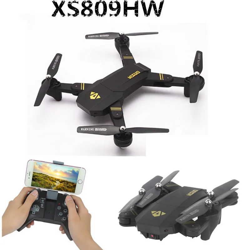 

VISUO RC Drones XS809W XS809HW Foldable Quadcopter Mini Drone With Camera Altitude Hold RC Helicopter WiFi FPV Dron With 2 BET