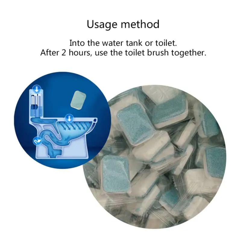 Multifunctional Cleaning Tablet Blue Neutral pH Effervescent Toilet