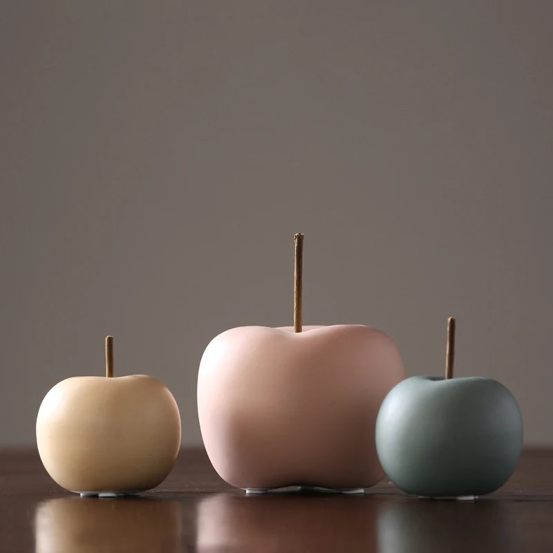 

Europe Morandi Ceramic apple miniature figurines tabletop fruit Arts and Crafts ornaments fairy garden home decoration gifts