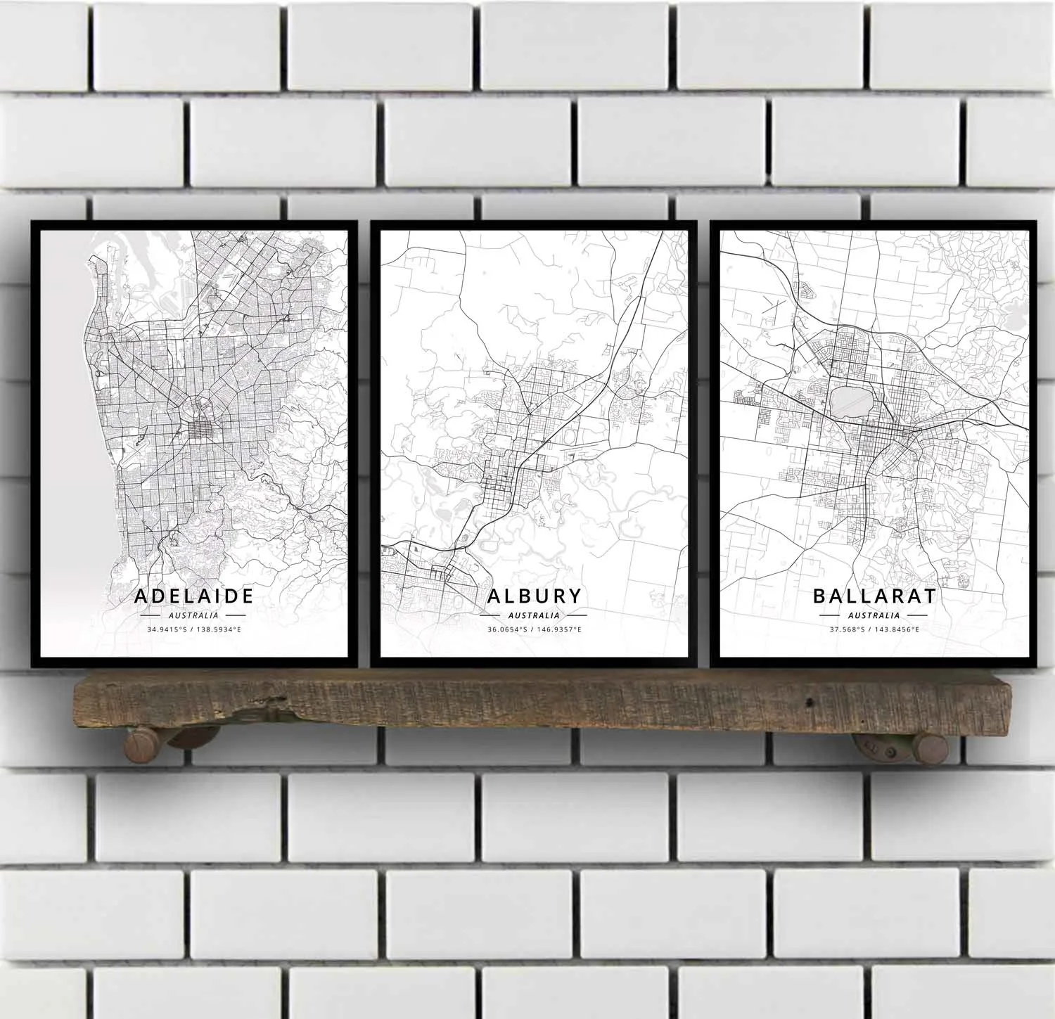 

Adelaide Albury Ballarat Bendigo Brisbane Bunbury Bundaberg Cairns Canberra Coffs Darwin Geelong Australia Map Poster