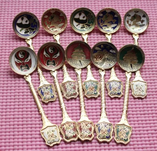 wholesale-10Pcs-Traditional-Chinese-Panda-Dragon-Facial-makeup-Cloisonne-Spoon