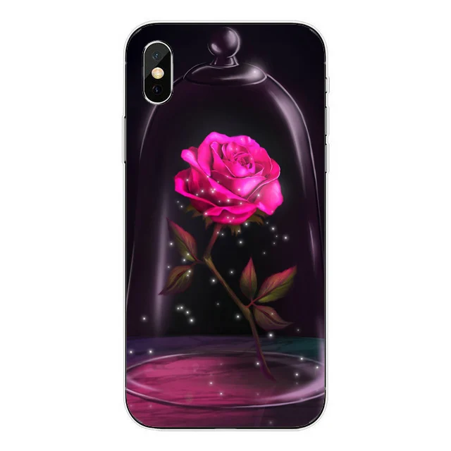 Жесткий чехол для телефона с изображением красавицы зверя розы принцессы, чехол для iPhone 7, 7 Plus, 6, 6S Plus, 8, 8 plus, 5 5S, SE, XR, X, XS Max - Цвет: Hard PC Beast Rose