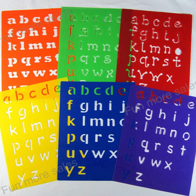 Aliexpress.com : Buy 6Designs Stencils Kids small alphabet letter ...