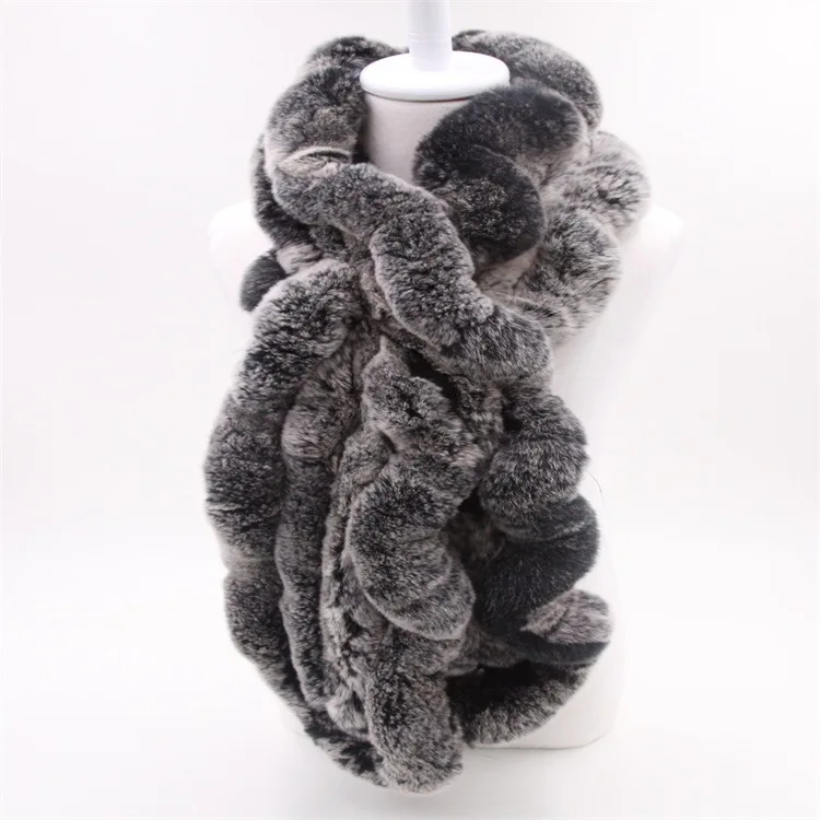 Winter Scarf Women New 2017 Natural Rex Rabbit Fur Scarves Female Thick Warm Genuine Fur Shawl Best Seller (6)