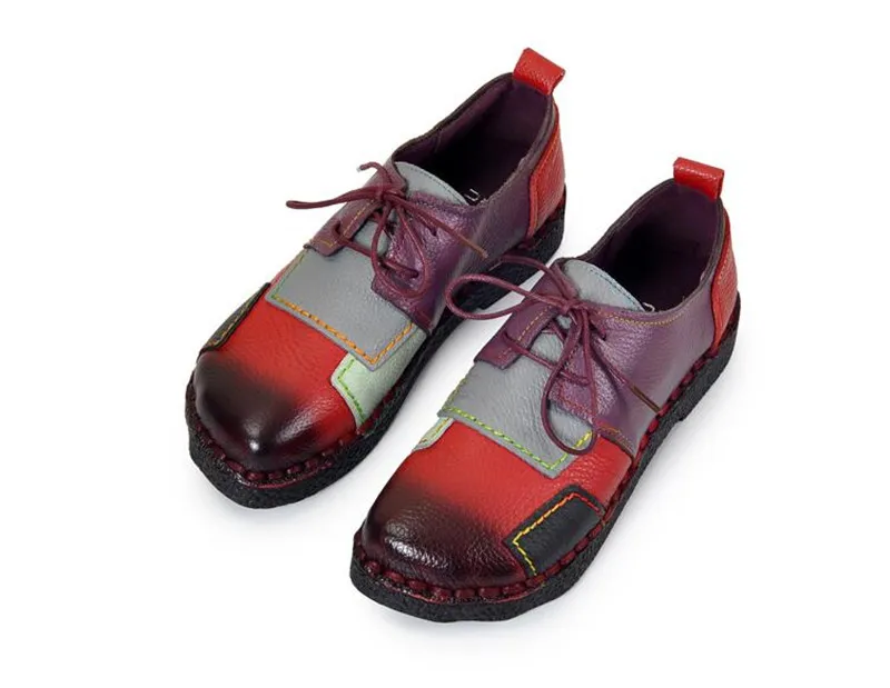 SNURULAN/Модная женская обувь ручной работы; обувь для мам из натуральной кожи на плоской подошве со шнуровкой; женские лоферы; мягкая удобная повседневная обувь