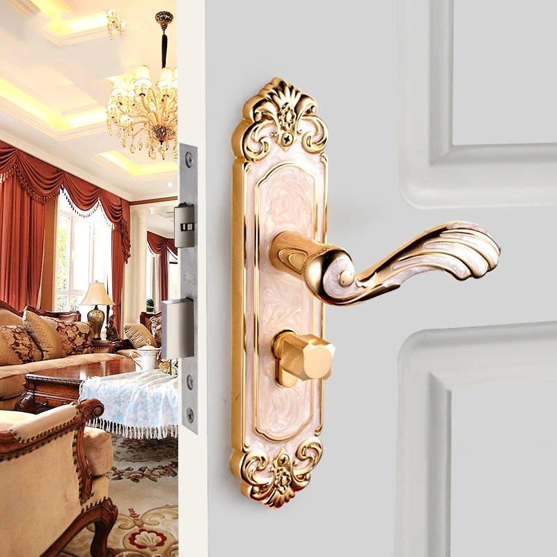 

High-end European Design Handle Lock Door Interior Lock Luxurious Anti-theft Gate Lock Furniture Hardware