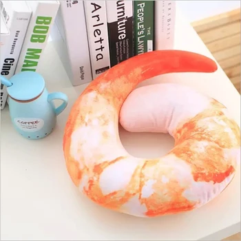 

2017 Creative U neckpillow shrimp cushion pillow plush Peeled Prawns stuffed animals plush kids toys birthday gift 40cm