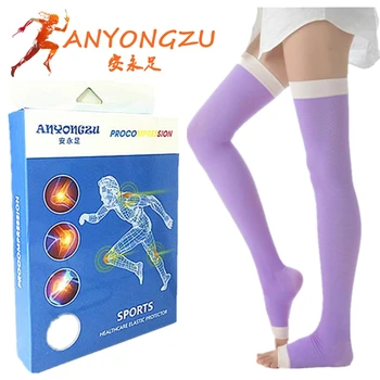 

ANYONGZU Medical Prevent Compression of Varicose Veins 420D High Elastic Sleeping Shank Modeling Peep Toe Stockings