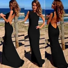 Sexy Meerjungfrau Prom Kleider Lange Ball-abschlussball-kleid Sleeveless Scoop Langes Kleid Abend Party Kleid