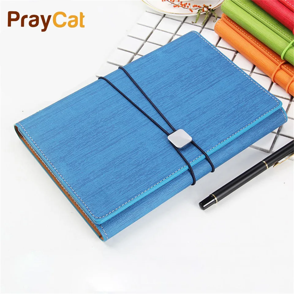 

A5 Business Spiral Leather Notebook Diary Hardcover Three Fold DokiBook Pad Planner Agenda Filofax Travels Diary Journal Office