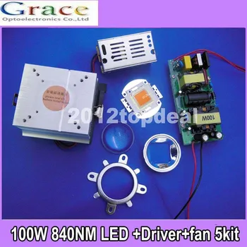 

100W DIY led grow light 380-840nm kit,chip,driver,heatsink, fan ,led lens
