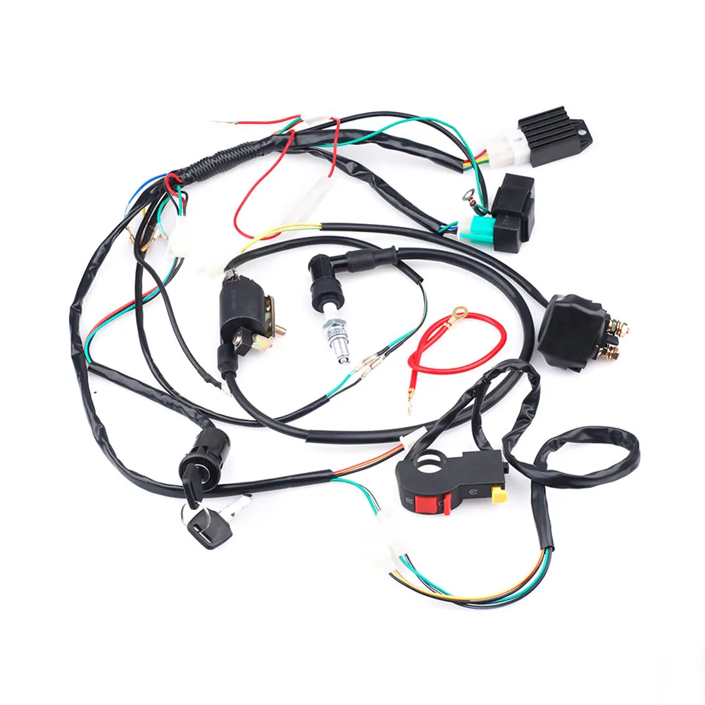 

New Motorcycle Motorbike Full Electrics Wiring Harness Coil CDI Stator Ignition for 50CC-110CC ATV Bike 2017 XR657