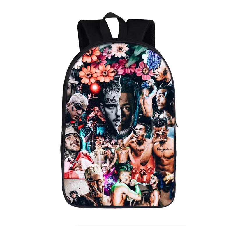 Рюкзак rapper Lil Peep/Xxxtentacion для женщин и мужчин, рюкзак в стиле хип-хоп, студенческие школьные сумки для подростков, для мальчиков и девочек, рюкзак - Цвет: 16xxx13