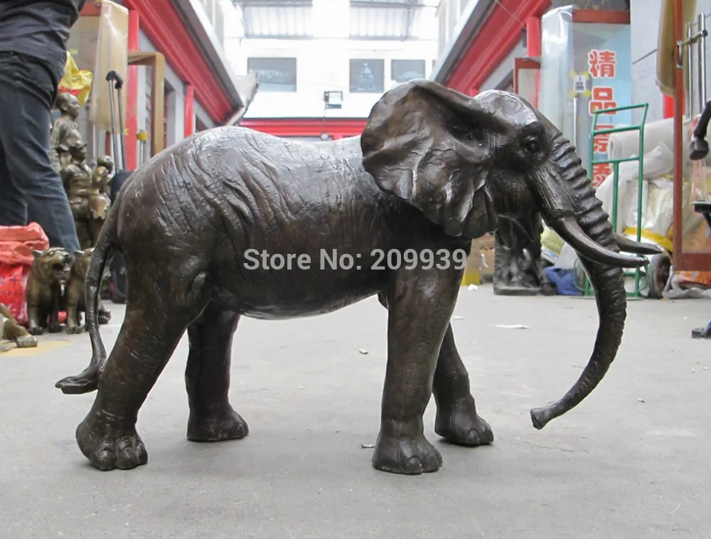 

huij 006113 18"Chinese Art Bronze sculpture African elephant King of forest mammal Statue (A0314)