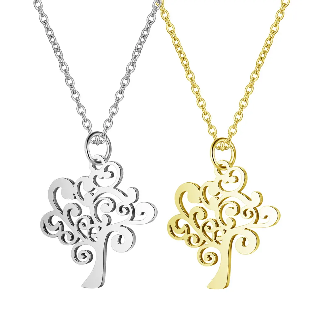 AAAAA качество из нержавеющей стали жизнь дерева Очаровательное ожерелье для женщин специальный подарок никогда не ювелирные изделия tarnish ожерелье высокого лака