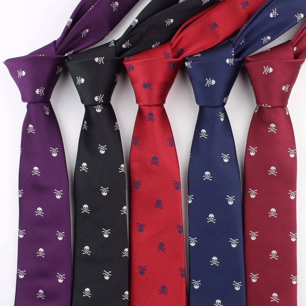 Формальный узкий размер галстук для жениха, джентльмена, галстуки мужские, Череп, вечерние, полиэстер, на Хэллоуин, шелк, ужасная гравата, тонкая стрела, галстук