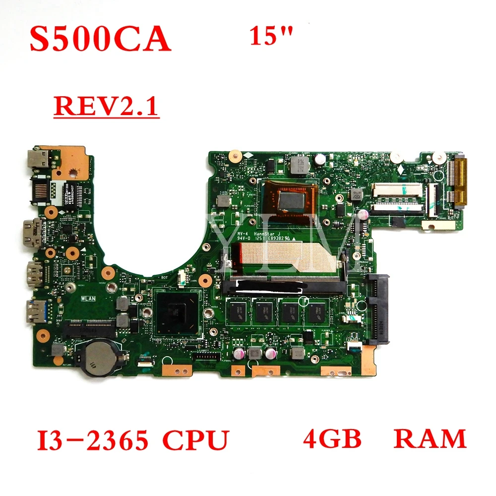  S500CA motherboard I3-2365CPU 4GB RAM mainboard REV2.1 For ASUS S500CA S500C S400C S400CA Laptop mo