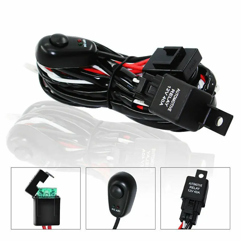 

LED Wiring Loom Harness 2 Ways DT Kit Driving Lights Bar Plug Play 40A for Off Road LED Bars LED Work Fog Light ATVS