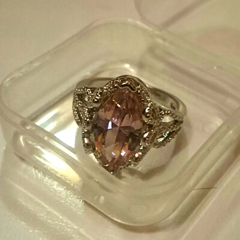 Трендовое кольцо с розовым камнем, цирконием, лунным камнем, обручальные подвески, кольца для женщин, свадебные украшения, кольцо принцессы, коктейльное кольцо Z5X776