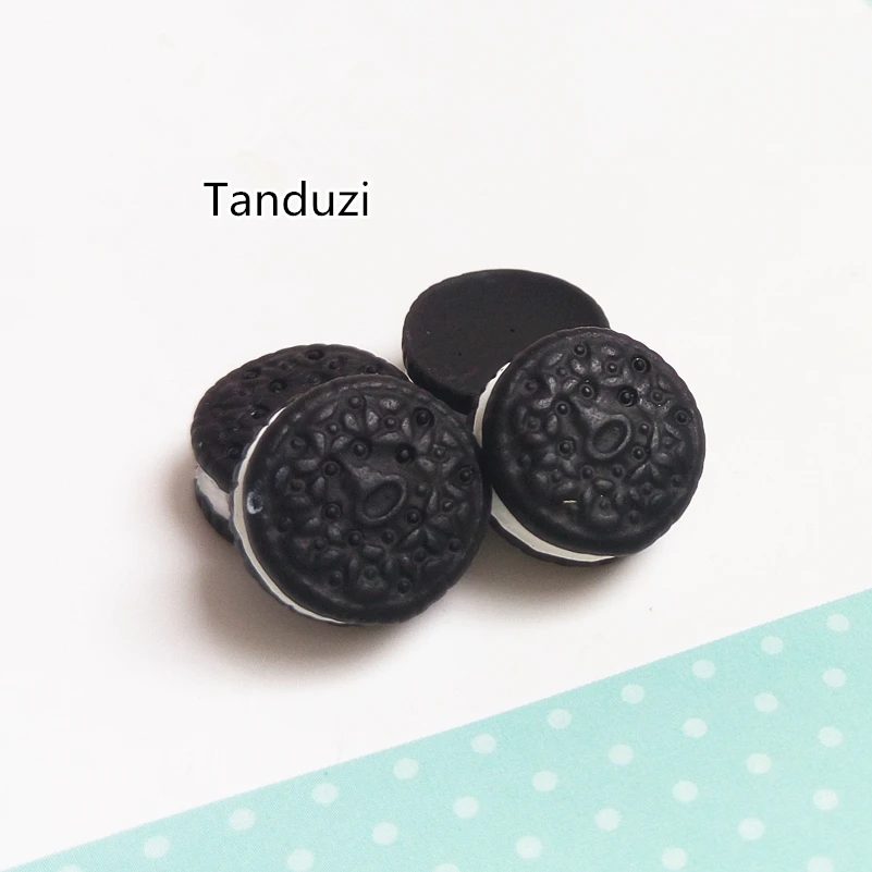 

Tanduzi 20pcs Flatback Resin Cabochons Simulation Food Sandwich Biscuits DIY 1:12 Dollhouse Miniature Deco Parts Resin Crafts