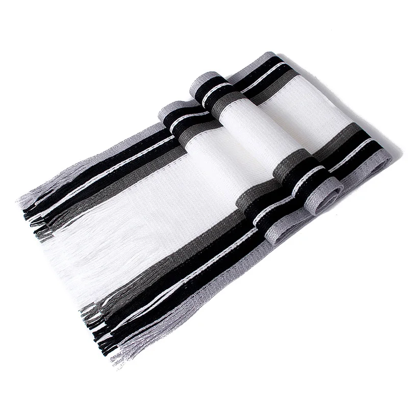 Новый дизайн шарф мужской зимний хлопковый в полоску повседневный женский 180*23 см
