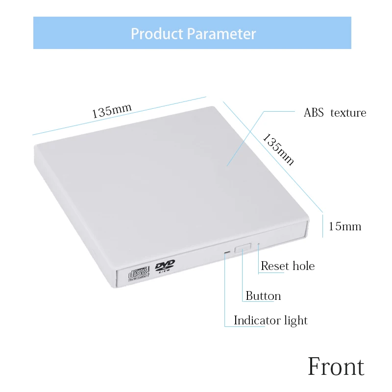 Внешний оптический привод DVD Встроенная память CD RW USB 2,0 CD/DVD плеер Combo Reader написать portátil для портативных компьютеров windows7/8