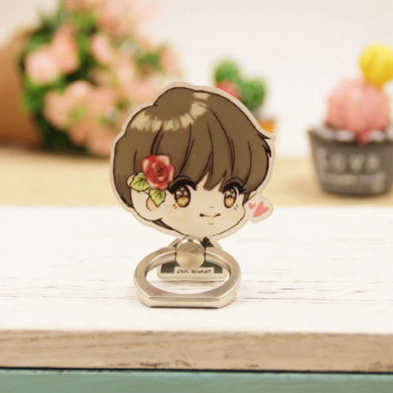 

1 Pc Creative Adorkable Cartoon Kpop Exo Figure 360 Degree Metal Finger Ring for Mobile Phone Support Toys