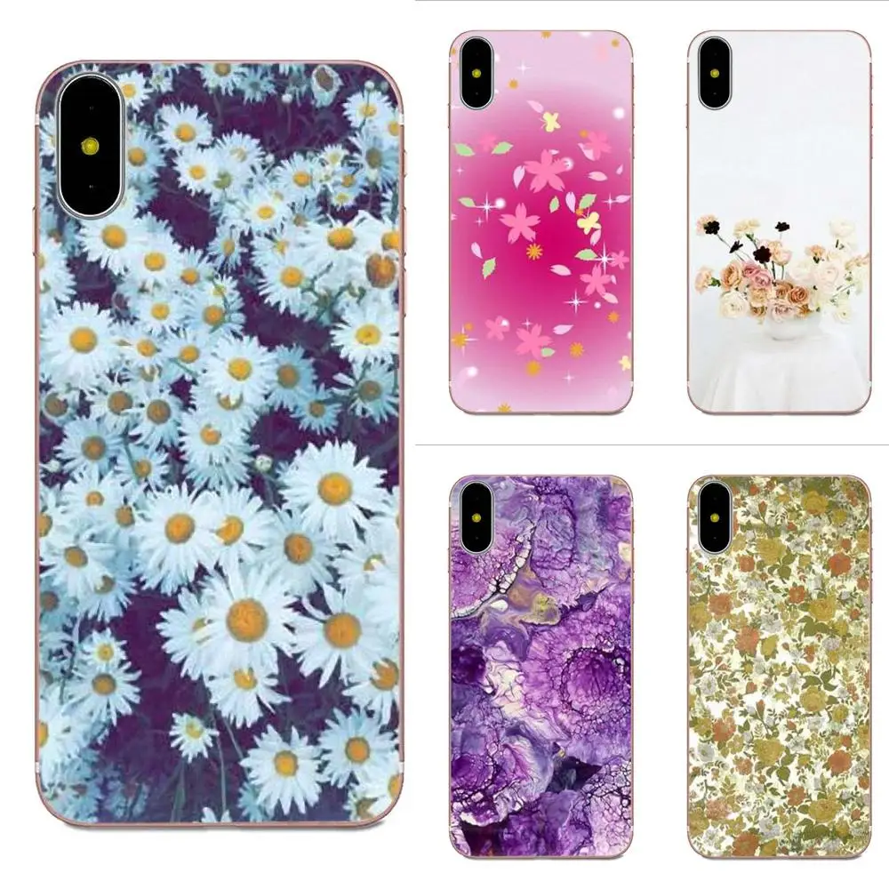 Цветы на мраморе ТПУ чехол для Apple iPhone X XS Max XR 4 4S 5 5C 5S SE 6 6S 7 8 Plus|Чехлы-накладки| |