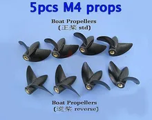 5pcs RC Boat M4 shaft propellers 2-blades positive/reverse nylon plastics propellers Diameter 35/39/42/45mm