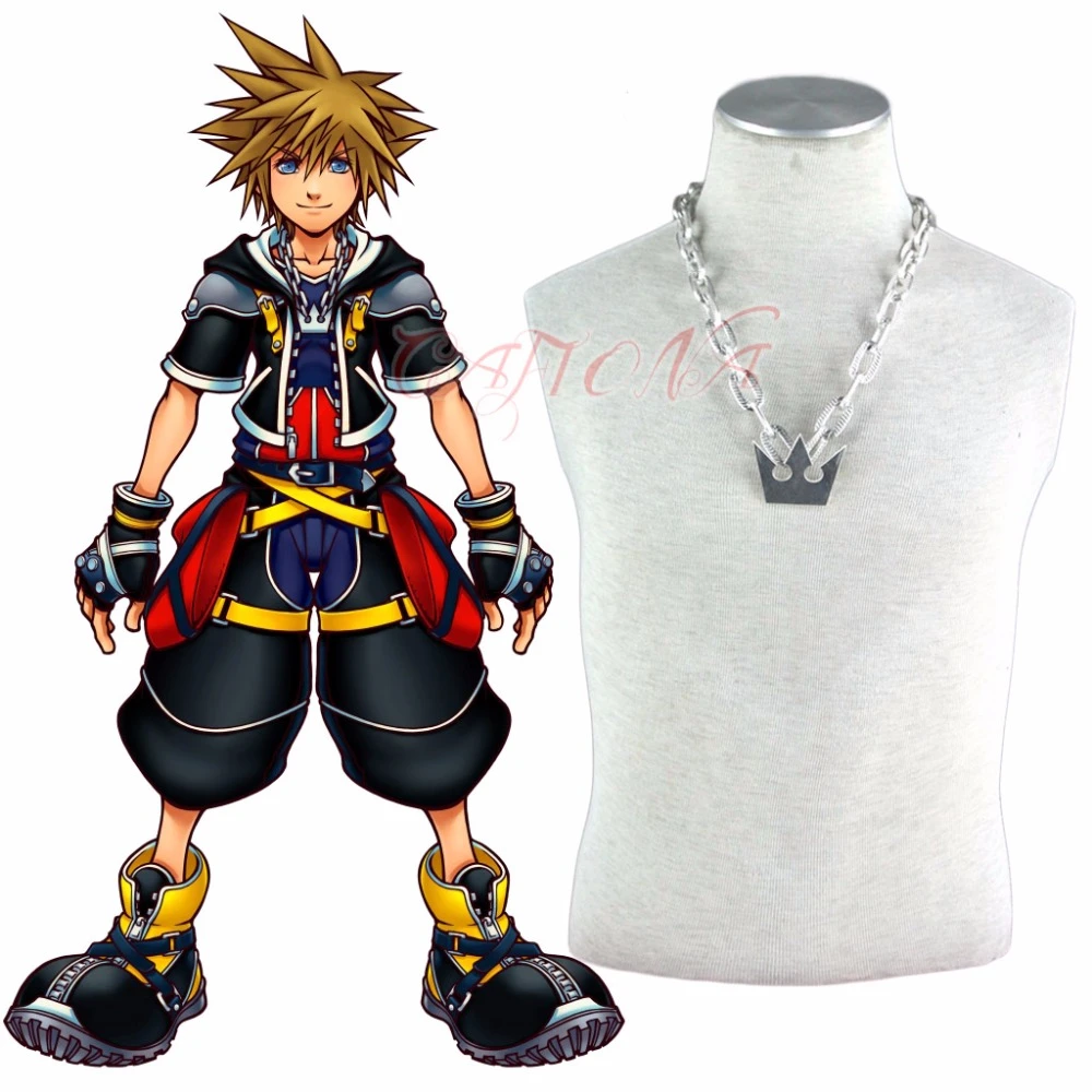 Cafiona Kingdom Hearts Sora Colgante collar, de Cosplay, joyería de plateado|Collares - AliExpress