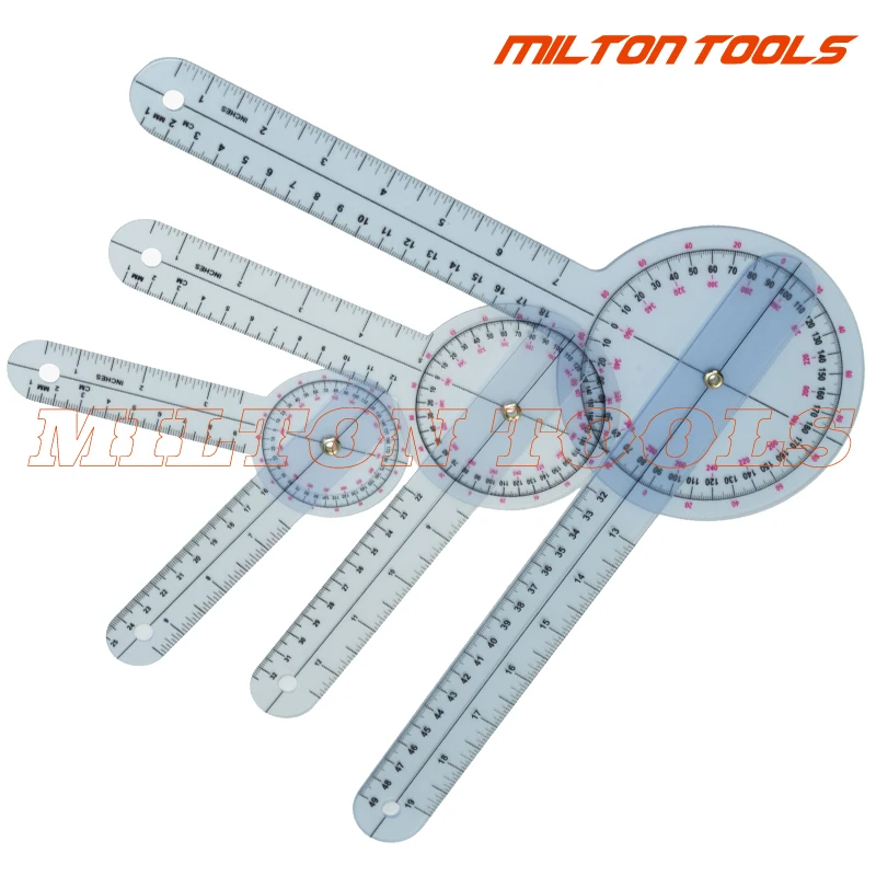 

6inch + 8inch+12inch 360 Degree Spinal Goniometer plastic protractor Angle Medical Ruler Measure tape 3pcs/set